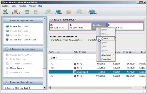 Create A Partition