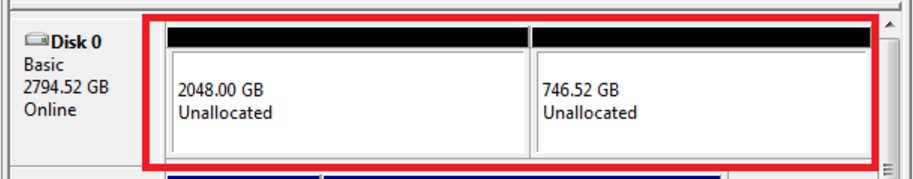 merge 2 unallocated spaces to one 2