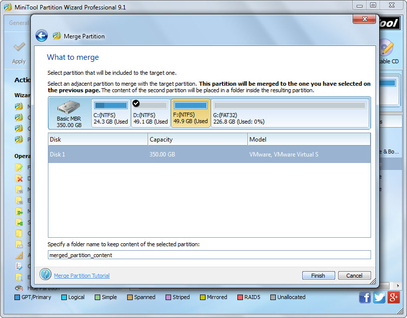 merge 2 hard drive partitions select the partition to be included